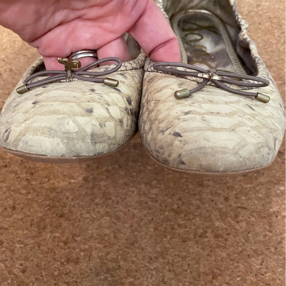 Sam Edelman Felicia Ballet Flat Embossed Leather Python Snake Print Size 6 shoes - Picture 6 of 8